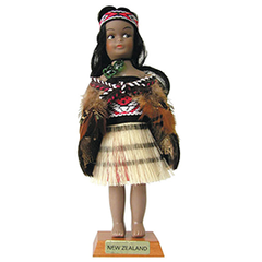 Maori Wahine Doll With Cloak & Tiki  - 63AC