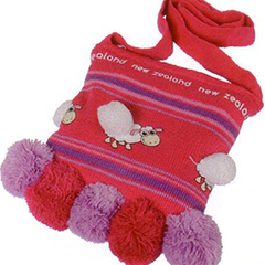 Sheep & Pom Pom Knitted Bag - BKSPP