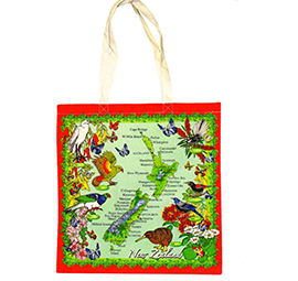 Birds & NZ Map Carry Bag - 00576