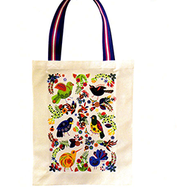 Retro Birds Gusset Tote Bag - 00675