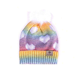 PomPom Rainbow Hearts Beanie - 60855 CHILD