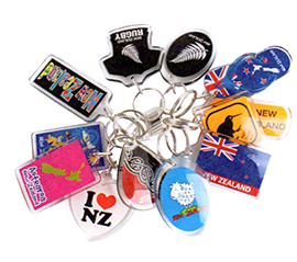 Set of 12 Assorted Kiwiana Key Rings - K254-12PK