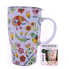 Birds & Flowers Metal Hot & Cold Mug - MUG145