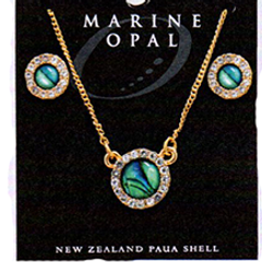 Paua Necklace & Earrings - SET128G