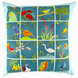 NZ Birds & Flowers Cushion Cover - CV979