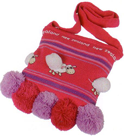 Sheep & Pom Pom Knitted Bag - BKSPP