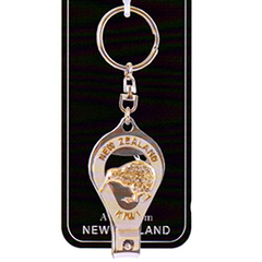 Nickel Kiwi Nail Clipper Key Ring - K295 SET OF 6