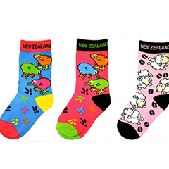 CHILD Kiwis & Sheep Sports Socks - 55155/56/57 SET of 6