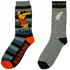 MENS Kiwi & Silver Fern Socks - 55173/4 SET of 6