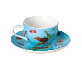 Kiwi NZ Map Cup & Saucer - MUG128