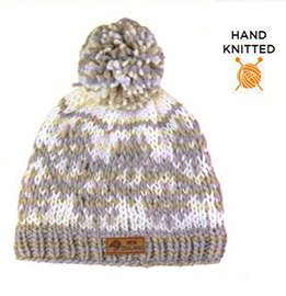 Hand Knitted Pom Pom Beanie - CA1171