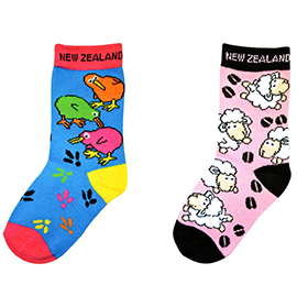 CHILD Kiwi & Sheep Socks - 55155/ 57 SET of 4