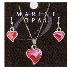Heart Necklace & Earrings - SET101