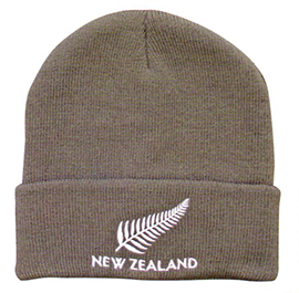 New Zealand & Fern Beanie Grey - 60434 PACK of 6