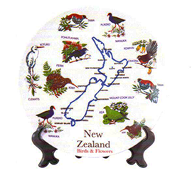 NZ Birds & Flowers Plate - PLA427
