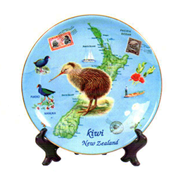 NZ Map & Kiwi Plate - PLA428