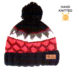 Hand Knitted Pom Pom Beanie - CA1164
