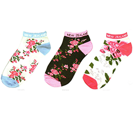 Flowers Sports Socks - 55163/64/66 SET of 6