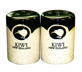 Stoneware Kiwi Salt & Pepper Shakers - 10438