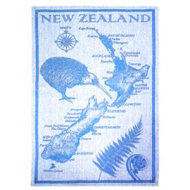 Jacquard NZ Map Tea Towel - 65076 PACK of 6